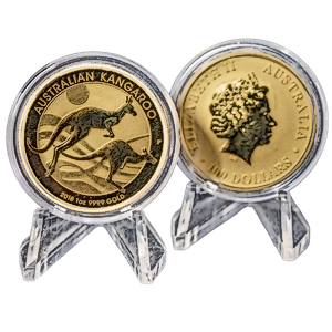 2 pcs of 1 oz 2018 Australian Gold Kangaroo Nugget Coins - Total 2 oz Gold
