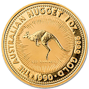 Australian Gold Kangaroo Nugget 1990 - 1 oz Australian Gold Kangaroo Nugget 1990 - 1 oz