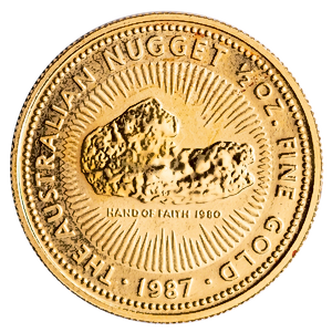 1987 1/2 oz Australian Gold Kangaroo Nugget Bullion Coin