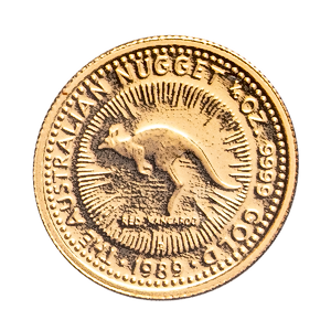 1989 1/10 oz Australian Gold Kangaroo Nugget Bullion Coin