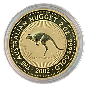 2002 2 oz Australian Gold Kangaroo Nugget Bullion Coin