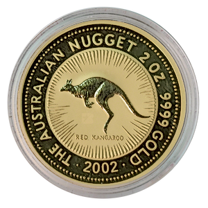 2002 2 oz Australian Gold Kangaroo Nugget Bullion Coin