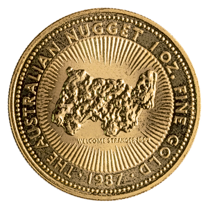 1987 1 oz Australian Gold Kangaroo Nugget Bullion Coin