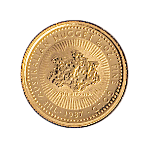 1987 1/10 oz Australian Gold Kangaroo Nugget Bullion Coin