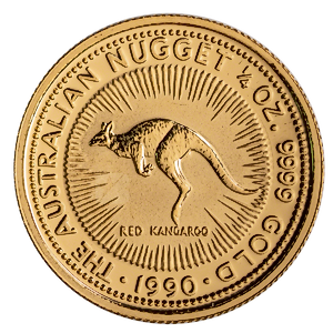 1990 1/4 oz Australian Gold Kangaroo Nugget Bullion Coin