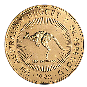 Australian Gold Kangaroo Nugget 1992 - 2 oz 