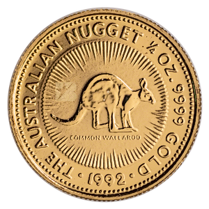 1992 1/4 oz Australian Gold Kangaroo Nugget Bullion Coin