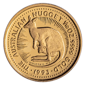 1993 1/10 oz Australian Gold Kangaroo Nugget Bullion Coin