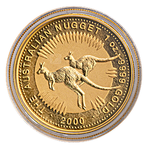 2000 1 oz Australian Gold Kangaroo Nugget Bullion Coin