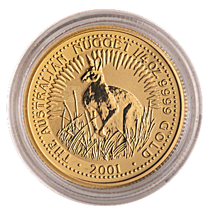 2001 1/4 oz Australian Gold Kangaroo Nugget Bullion Coin