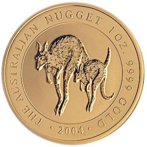 2004 1 oz Australian Gold Kangaroo Nugget Bullion Coin