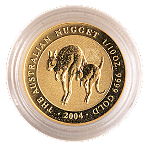 2004 1/10 oz Australian Gold Kangaroo Nugget Bullion Coin