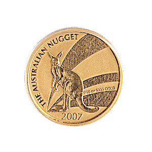 2007 1/10 oz Australian Gold Kangaroo Nugget Bullion Coin