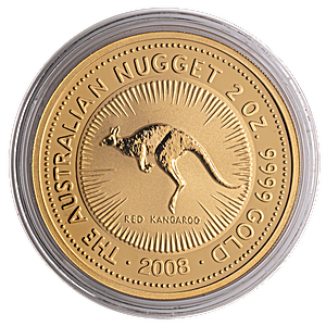 2008 2 oz Australian Gold Kangaroo Nugget Bullion Coin