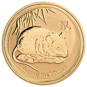 2008 1 oz Australian Lunar Series  - Year of the Rat Gold Bullion Coin