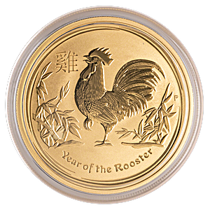 2017 1 oz Australian Lunar Series  - Year of the Rooster Gold Bullion Coin
