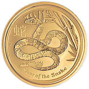 2013 1 oz Australian Lunar Series  - Year of the Snake Gold Bullion Coin