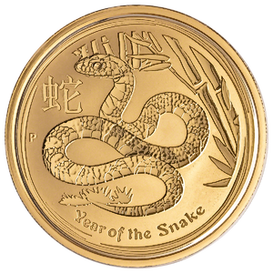 2013 1 oz Australian Lunar Series  - Year of the Snake Gold Bullion Coin