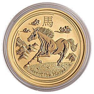 2014 2 oz Australian Lunar Series  - Year of the Horse Gold Bullion Coin