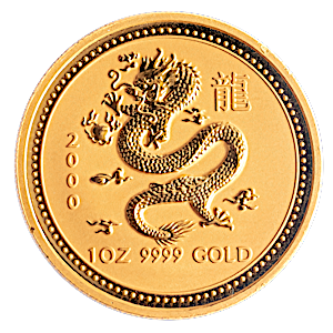 2000 1 oz Australian Lunar Series - Year of the Dragon Gold Bullion Coin