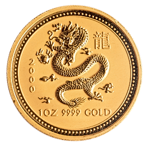 2000 1 oz Australian Lunar Series - Year of the Dragon Gold Bullion Coin