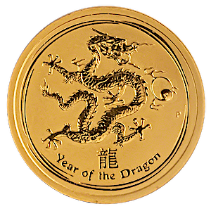 2012 1/4 oz Australian Lunar Series - Year of the Dragon Gold Bullion Coin