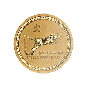 1998 1/4 oz Australian Lunar Series - Year of the Tiger Gold Bullion Coin