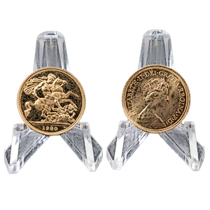 2 pcs of 7.32 gram British Gold Sovereign Coins – Total 14.64 grams Gold (Various Years)