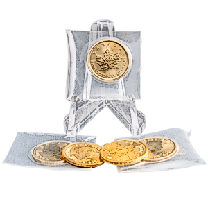 5 pcs of 1/10 oz 2021 Canadian Gold Maple Leaf Coins – Total 0.5 oz Gold