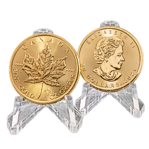 2 pcs of 1 oz 2021 Canadian Gold Maple Leaf Coins – Total 2 oz Gold