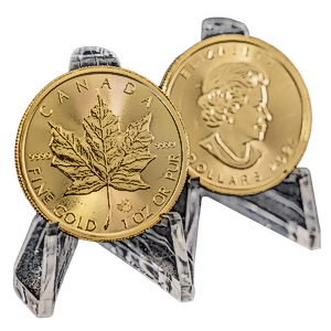 2 pcs of 1 oz 2021 Canadian Gold Maple Leaf Coins - Total 2 oz Gold