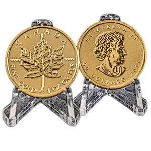2 pcs of 1 oz 2011 Canadian Gold Maple Leaf Coins - Total 2 oz Gold