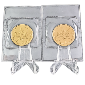 2 pcs of 1/2 oz 2013 Canadian Gold Maple Leaf Coins - Total 1 oz Gold