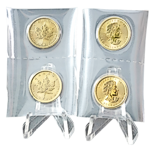 4 pcs of 1/4 oz 2021 Canadian Gold Maple Leaf Coins - Total 1 oz Gold