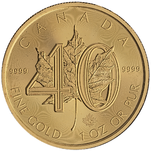 2019 1 oz Canadian Gold Maple Leaf Bullion Coin - 40th Anniversary Edition