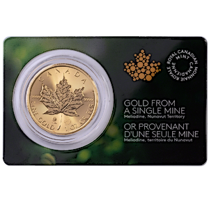 2022 1 oz Canadian Gold Maple Leaf  - Single Sourced Mine Bullion Coin