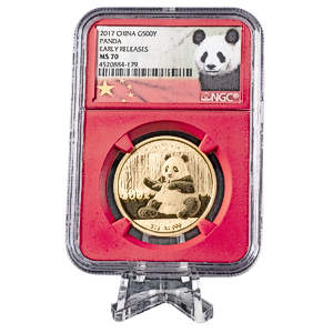 2017 30 gram Chinese Gold Panda Coin - Graded MS 70 by NGC