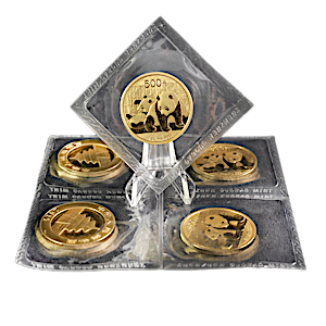 5 pcs of 1 oz 2010 Chinese Gold Panda Coins - Total 5 oz Gold 5 pcs of 1 oz 2010 Chinese Gold Panda Coins - Total 5 oz Gold