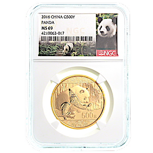 Chinese Gold Panda 2016 - Graded MS 69 by NGC - 30 g