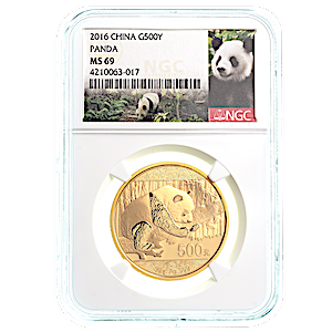 2016 30 Gram Chinese Gold Panda Bullion Coin - Graded MS 69 by NGC