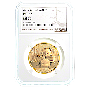 Chinese Gold Panda 2017 - Graded MS 70 by NGC - 30 g