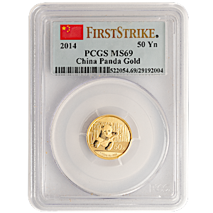 2014 1/10 oz Chinese Gold Panda Bullion Coin - Graded MS 69 by PCGS