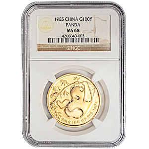 1985 1 oz Chinese Gold Panda Bullion Coin - Graded MS 68 by NGC