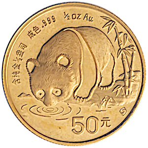 1987 1/2 oz Chinese Gold Panda Bullion Coin