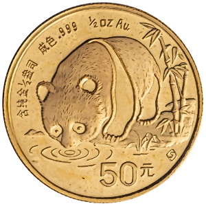 1987 1/2 oz Chinese Gold Panda Bullion Coin