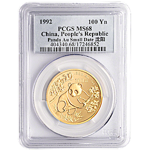 1992 1 oz Chinese Gold Panda Bullion Coin