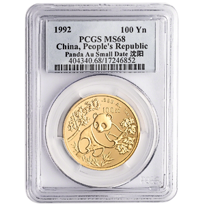 1992 1 oz Chinese Gold Panda Bullion Coin