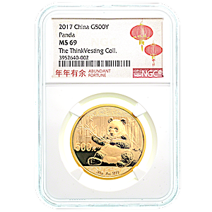 Chinese Gold Panda 2017 - Graded MS 69 by NGC - 30 g