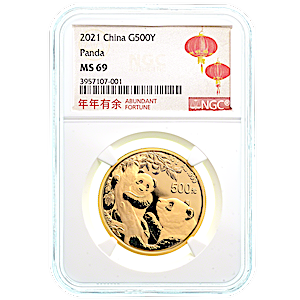 Chinese Gold Panda 2021 - Graded MS 69 by NGC - 30 g