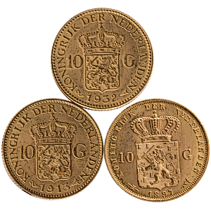 6.048 Gram Gold Dutch Gold 10 Gulden Coin (Various Years)